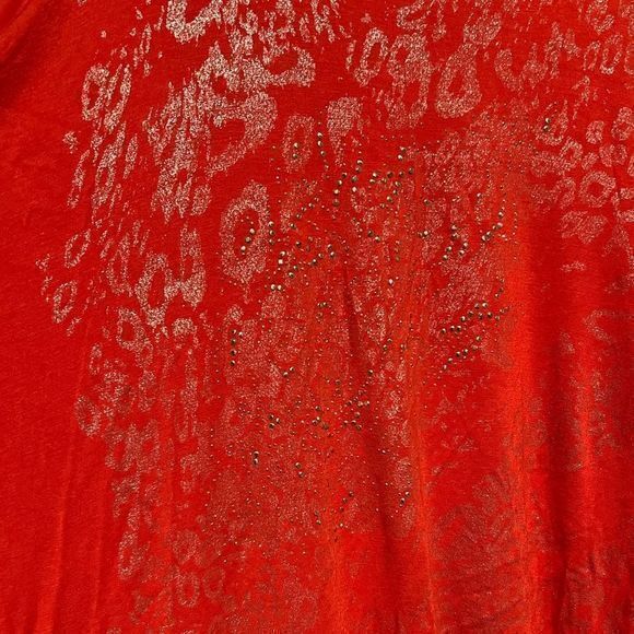 New Directions Women's Embellished Blouse Top Pullover Orange Large - Picture 4 of 8